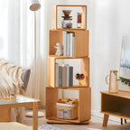 Libreria espositiva a cubo aperto in legno moderno a 4 ripiani