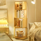 Libreria espositiva a cubo aperto in legno moderno a 4 ripiani