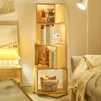 Libreria espositiva a cubo aperto in legno moderno a 4 ripiani
