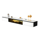Mobile TV sospeso con luci a LED, piano in pietra bianca, 63 pollici