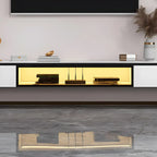 Mobile TV sospeso con luci a LED, piano in pietra bianca, 63 pollici
