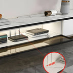 Mobile TV sospeso con luci a LED, piano in pietra bianca, 63 pollici