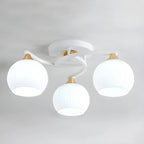 Plafonnier semi-encastré minimaliste en verre blanc dôme