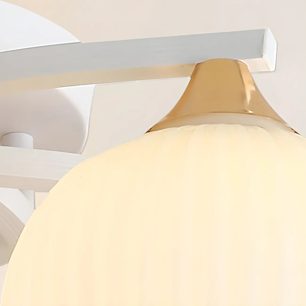 Plafonnier semi-encastré minimaliste en verre blanc dôme