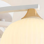 Plafonnier semi-encastré minimaliste en verre blanc dôme