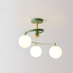 Plafonnier semi-encastré moderne en métal avec ampoule globe.