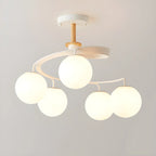Plafonnier semi-encastré moderne en métal avec ampoule globe.