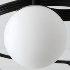 Plafonnier semi-encastré moderne en métal avec ampoule globe.
