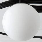 Plafonnier semi-encastré moderne en métal avec ampoule globe.