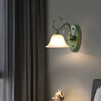 Applique murale LED florale avec abat-jour en verre pour espaces intérieurs