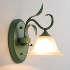 Applique murale LED florale avec abat-jour en verre pour espaces intérieurs