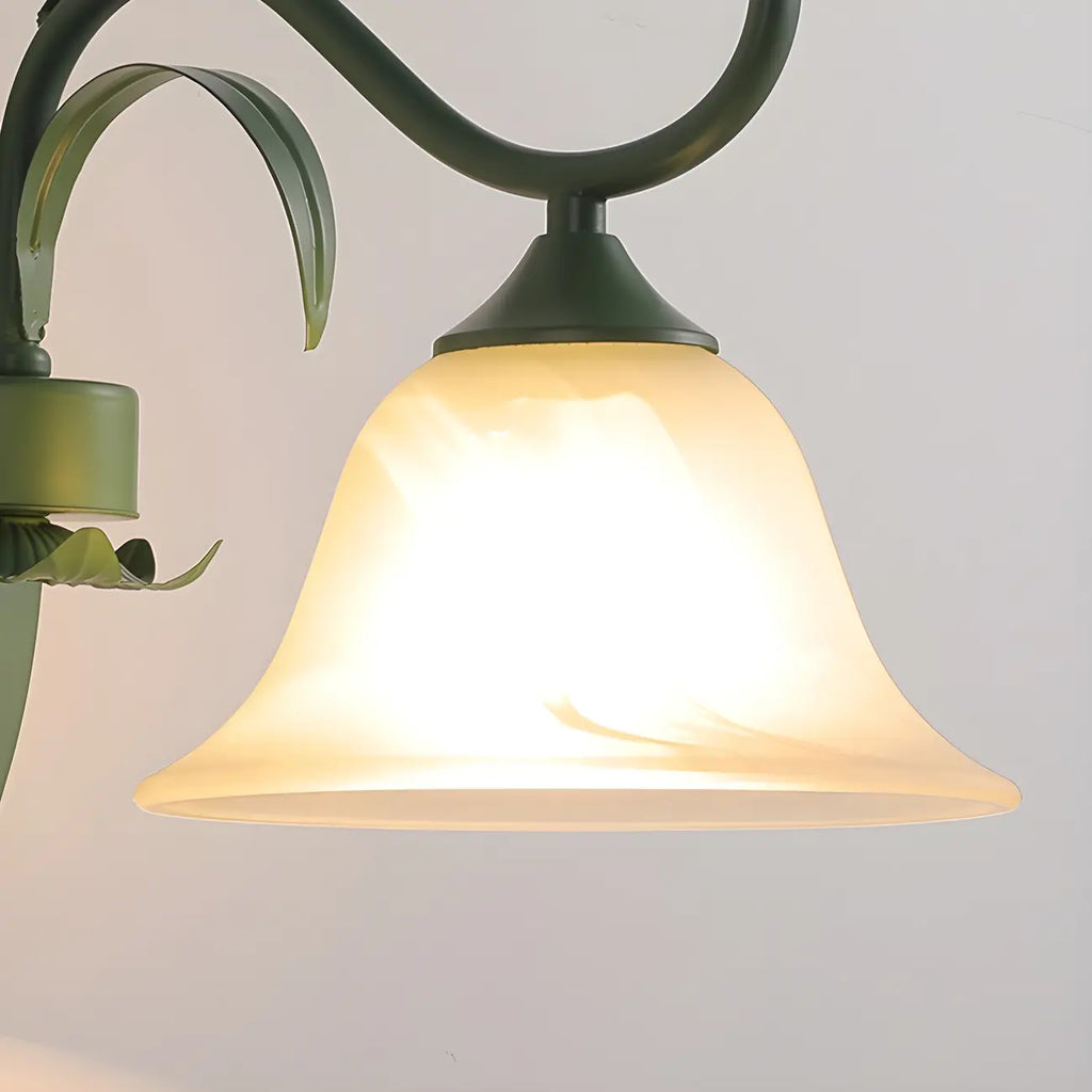 Applique murale LED florale avec abat-jour en verre pour espaces intérieurs