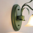 Applique murale LED florale avec abat-jour en verre pour espaces intérieurs