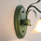 Applique murale LED florale avec abat-jour en verre pour espaces intérieurs