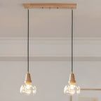 Suspension élégante en verre transparent pour îlot de cuisine