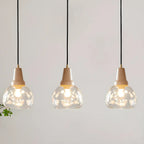 Suspension élégante en verre transparent pour îlot de cuisine