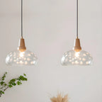 Suspension élégante en verre transparent pour îlot de cuisine