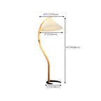 Lampadaire arqué moderne avec abat-jour conique plissé pour salon