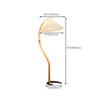 Lampadaire arqué moderne avec abat-jour conique plissé pour salon