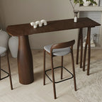 Tabouret de bar moderne du milieu du siècle en bois et similicuir