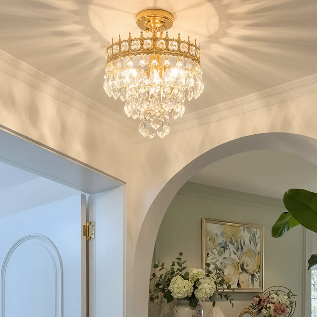 Plafonnier LED élégant semi-encastré pour salon