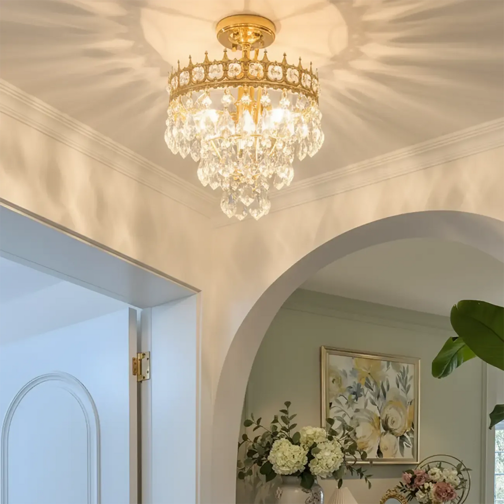 Plafonnier LED élégant semi-encastré pour salon