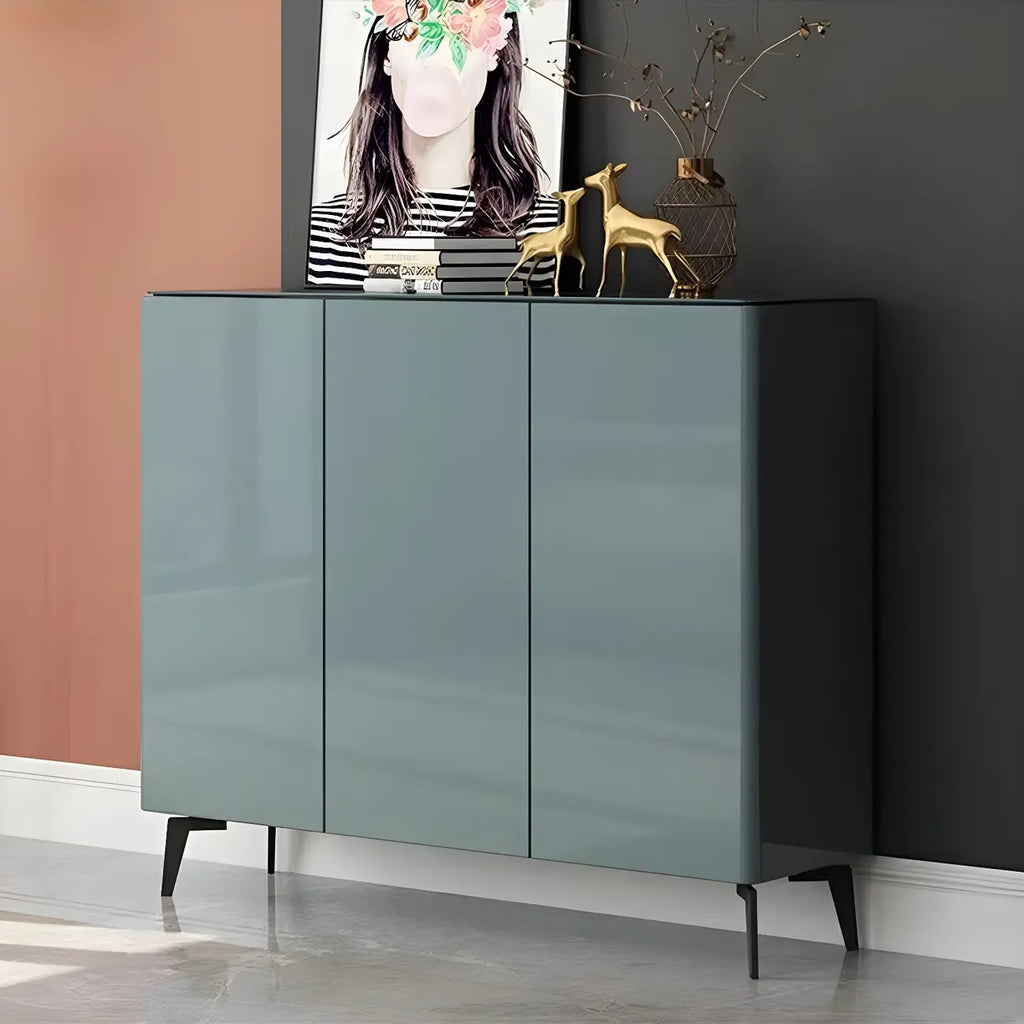 Meuble à chaussures en bois vert brillant pour entrée