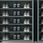 Meuble à chaussures en bois vert brillant pour entrée