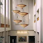 Suspension Art Déco en métal à plusieurs niveaux, style parasol