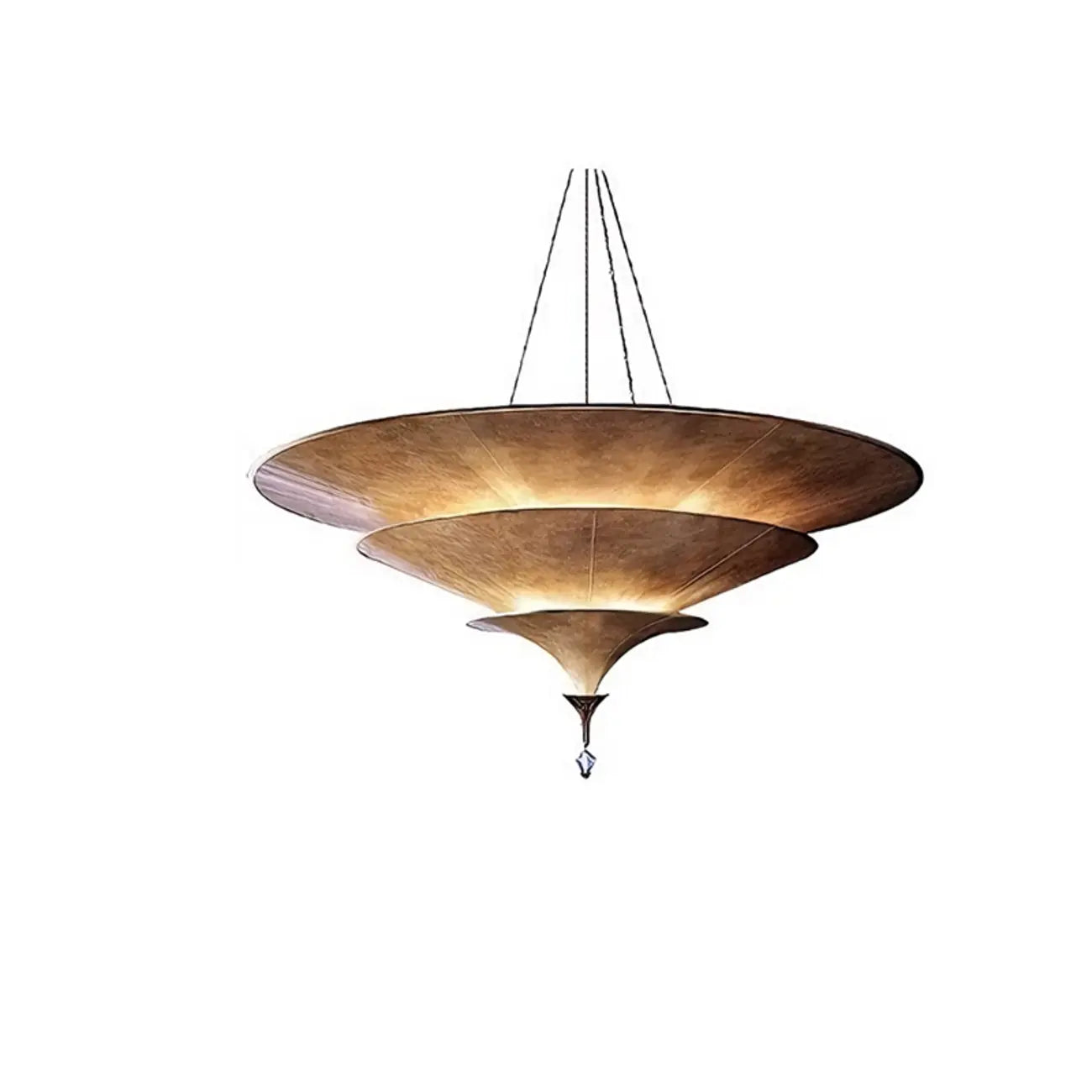 Suspension Art Déco en métal à plusieurs niveaux, style parasol