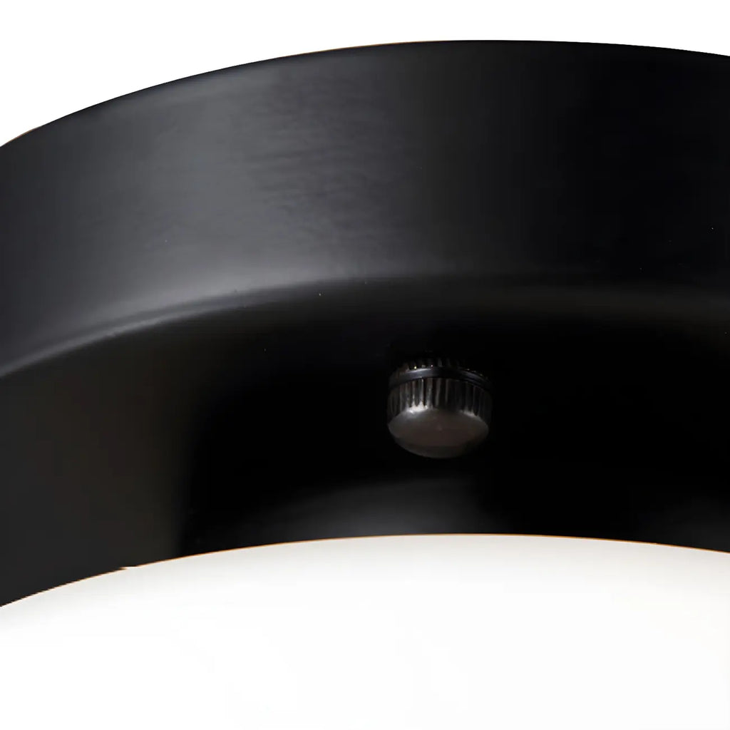 Plafonnier semi-encastré cylindrique minimaliste en verre noir