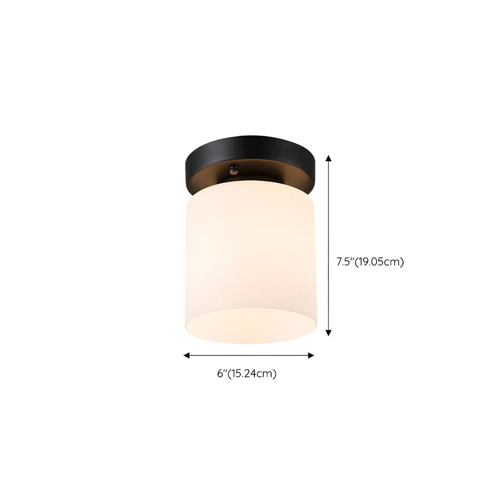 Plafonnier semi-encastré cylindrique minimaliste en verre noir