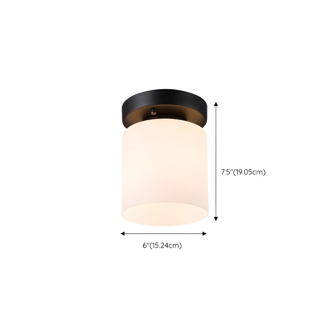 Plafonnier semi-encastré cylindrique minimaliste en verre noir