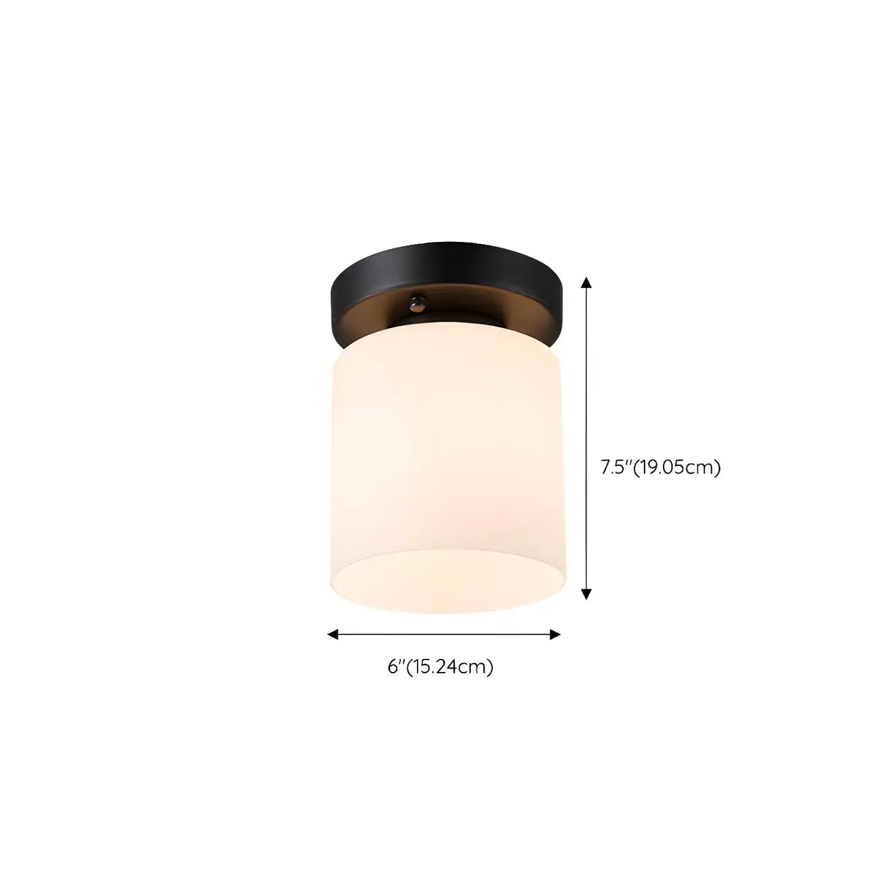 Plafonnier semi-encastré cylindrique minimaliste en verre noir