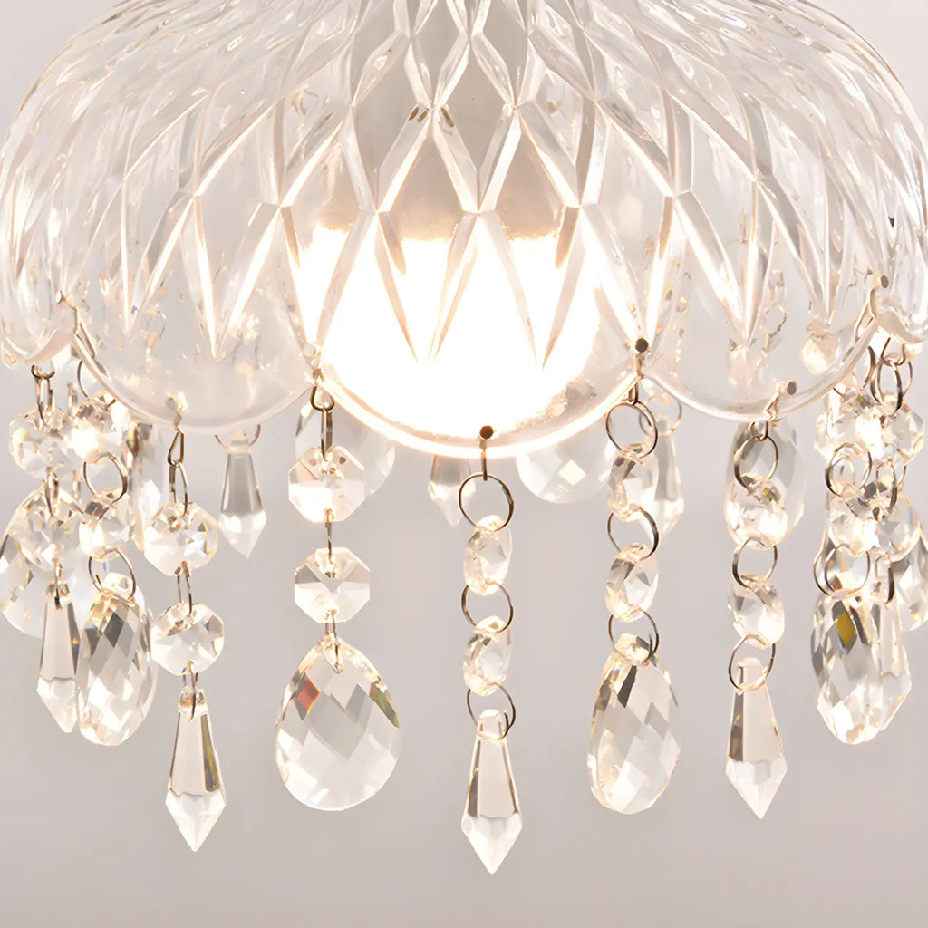 Luminaires suspendus élégants en cristal doré pour îlot