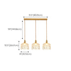 Luminaires suspendus élégants en cristal doré pour îlot
