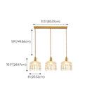 Luminaires suspendus élégants en cristal doré pour îlot