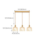 Luminaires suspendus élégants en cristal doré pour îlot
