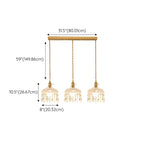 Luminaires suspendus élégants en cristal doré pour îlot