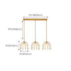 Luminaires suspendus élégants en cristal doré pour îlot