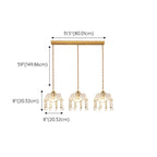 Luminaires suspendus élégants en cristal doré pour îlot