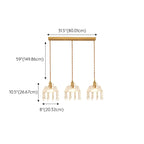 Luminaires suspendus élégants en cristal doré pour îlot