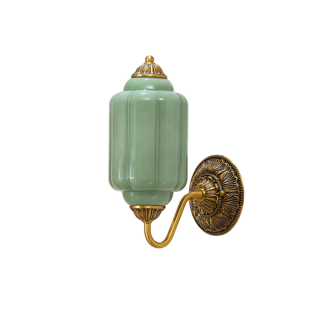 Applique murale vintage élégante en verre et acier vert