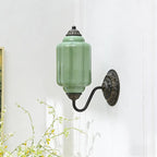 Applique murale vintage élégante en verre et acier vert