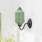 Applique murale vintage élégante en verre et acier vert