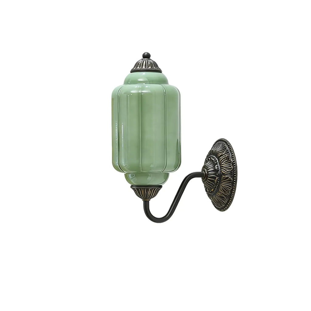 Applique murale vintage élégante en verre et acier vert