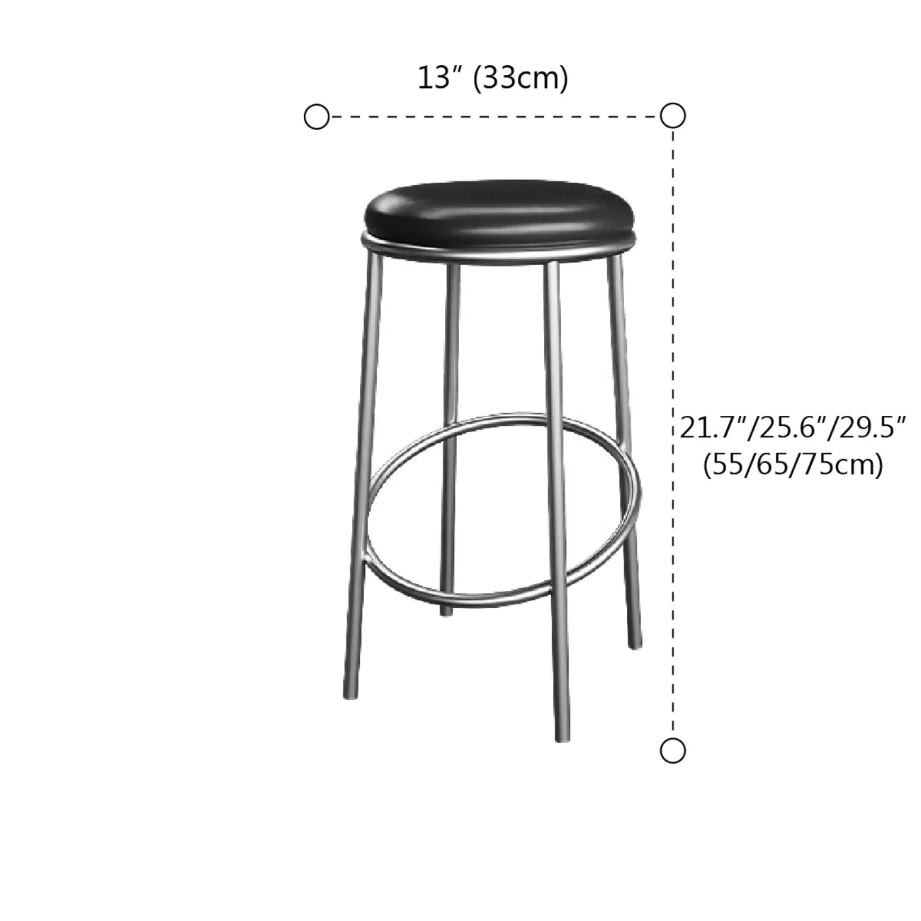 Tabourets de bar modernes empilables en cuir, hauteur comptoir, sans dossier