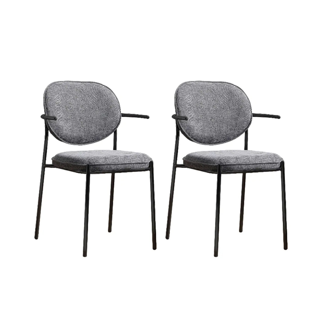 Chaises de salle à manger minimalistes sans accoudoirs, revêtues de tissu et rembourrées
