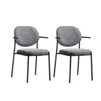 Chaises de salle à manger minimalistes sans accoudoirs, revêtues de tissu et rembourrées