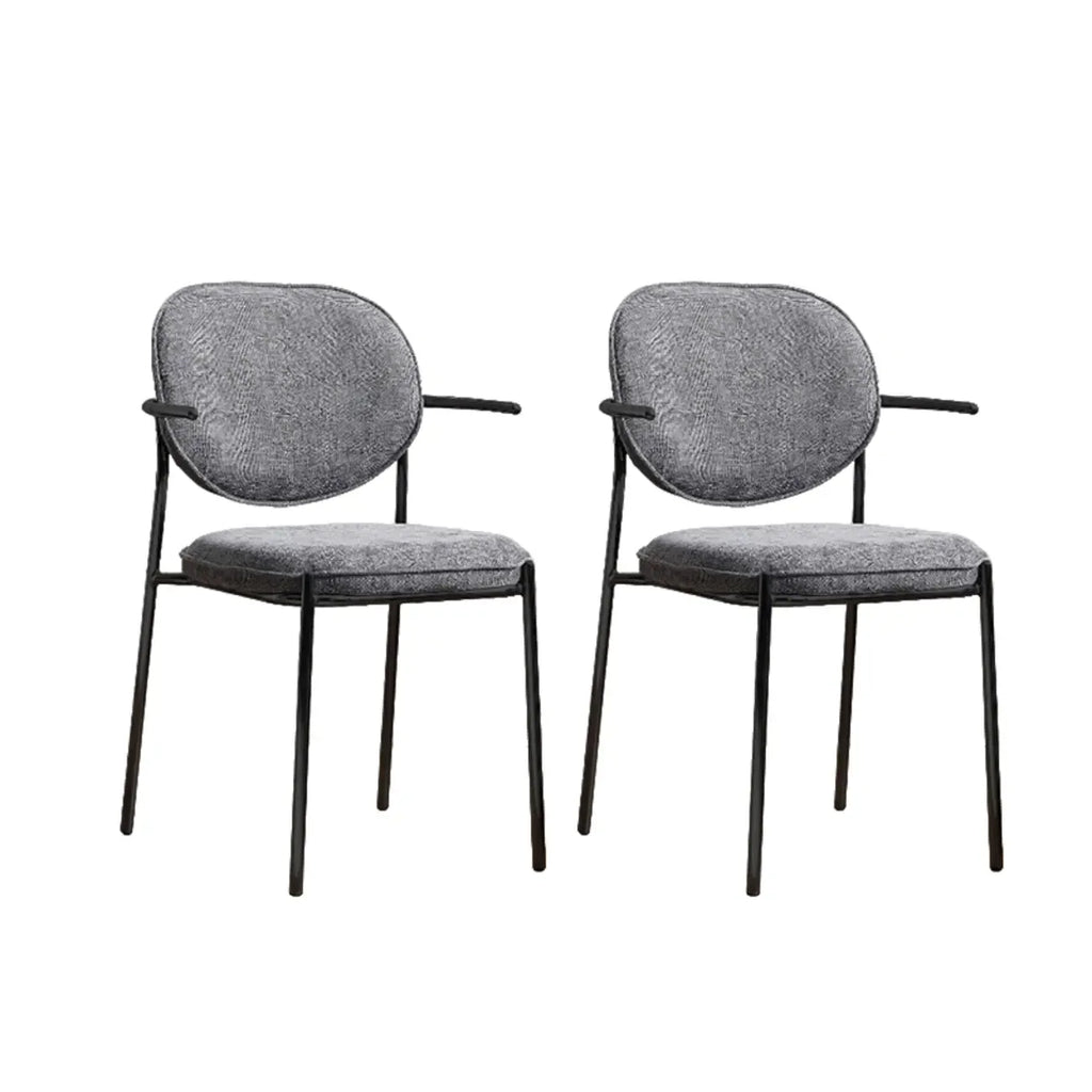 Chaises de salle à manger minimalistes sans accoudoirs, revêtues de tissu et rembourrées